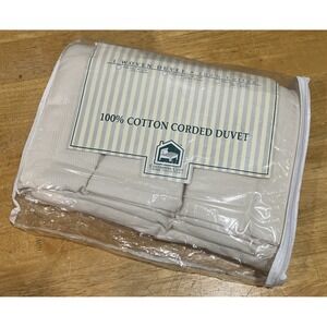 Columbine Cody Corded Duvet Cover Natural Twin 100% Cotton